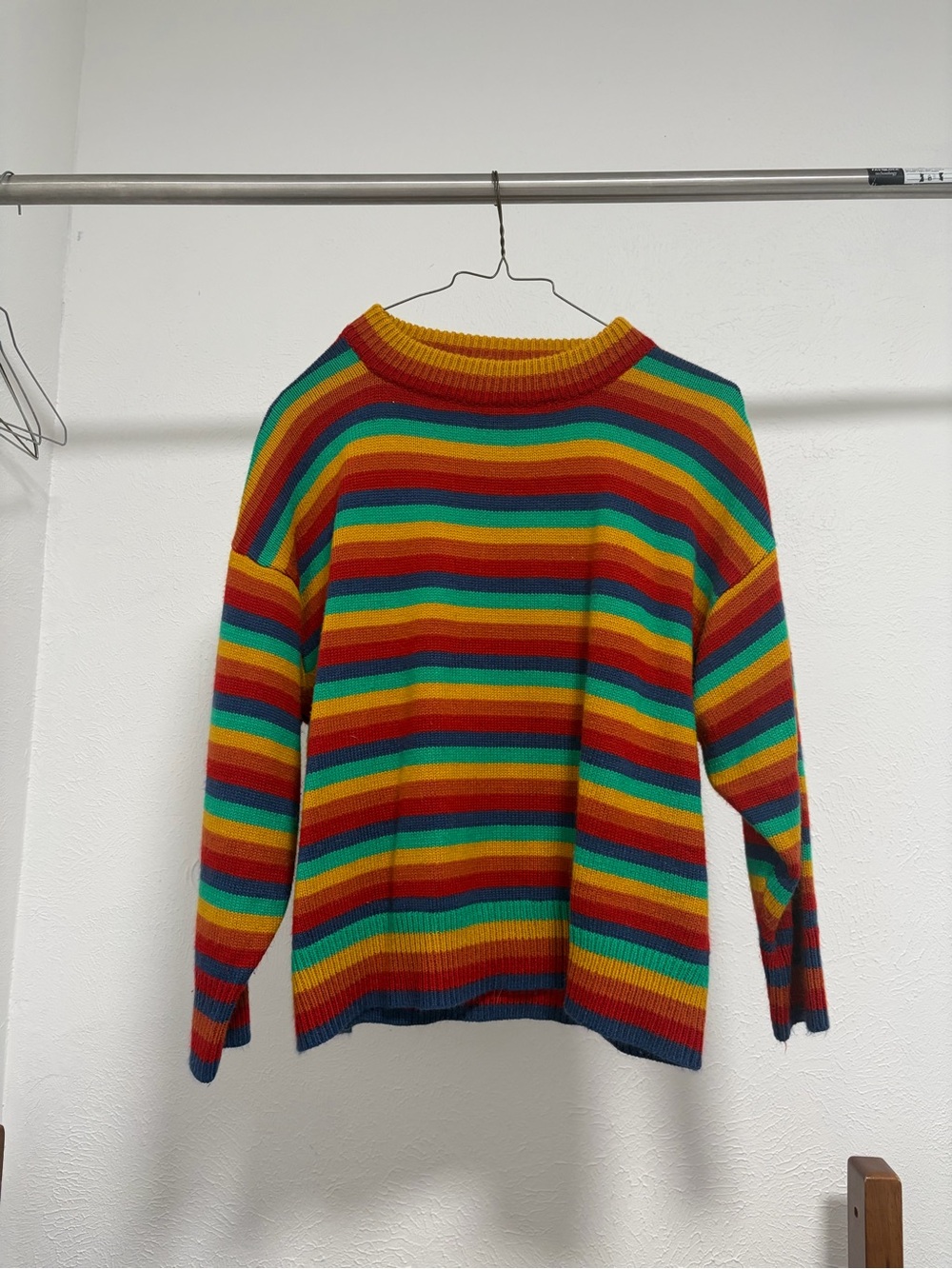 Vintage Rainbow Stripe Crewneck Sweater